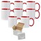 8 Pcs 11OZ Red Inner & Handle Sublimation Mugs With Foam Support Boxes
